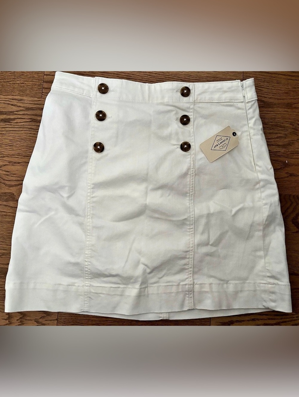 St. John's Bay Cargo Mini Skirt in White Size 12 NWT